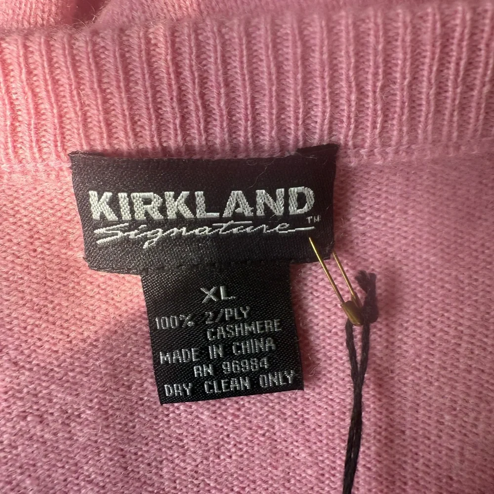 Kirkland Signature 2-Ply 100% Cashmere Pink Sweater Size XL